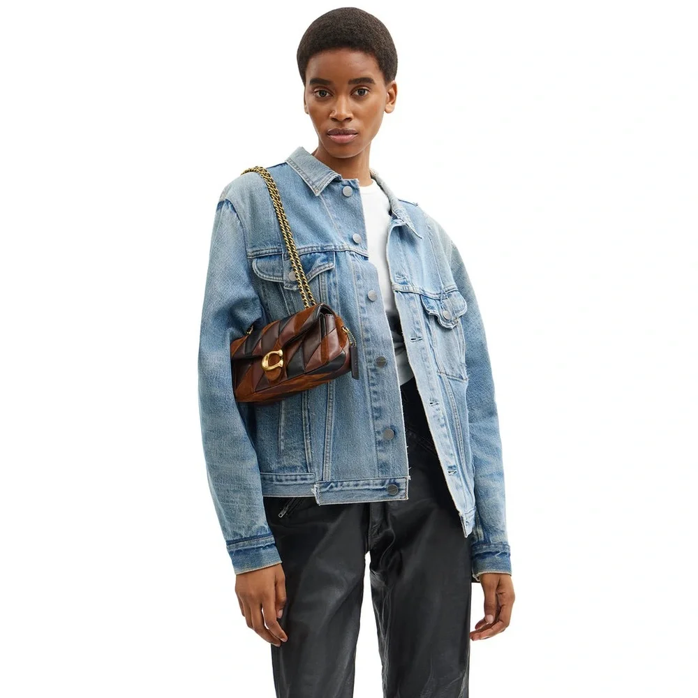 NWT Coach Tabby Shoulder Bag 20 With Patchwork Quilting Maple Shadow Brown CBG88 - Picture 13 of 15